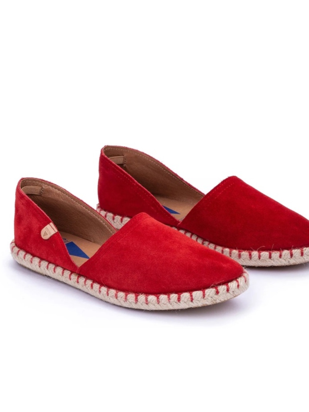 Verbenas Red Suede Espadrille Flats